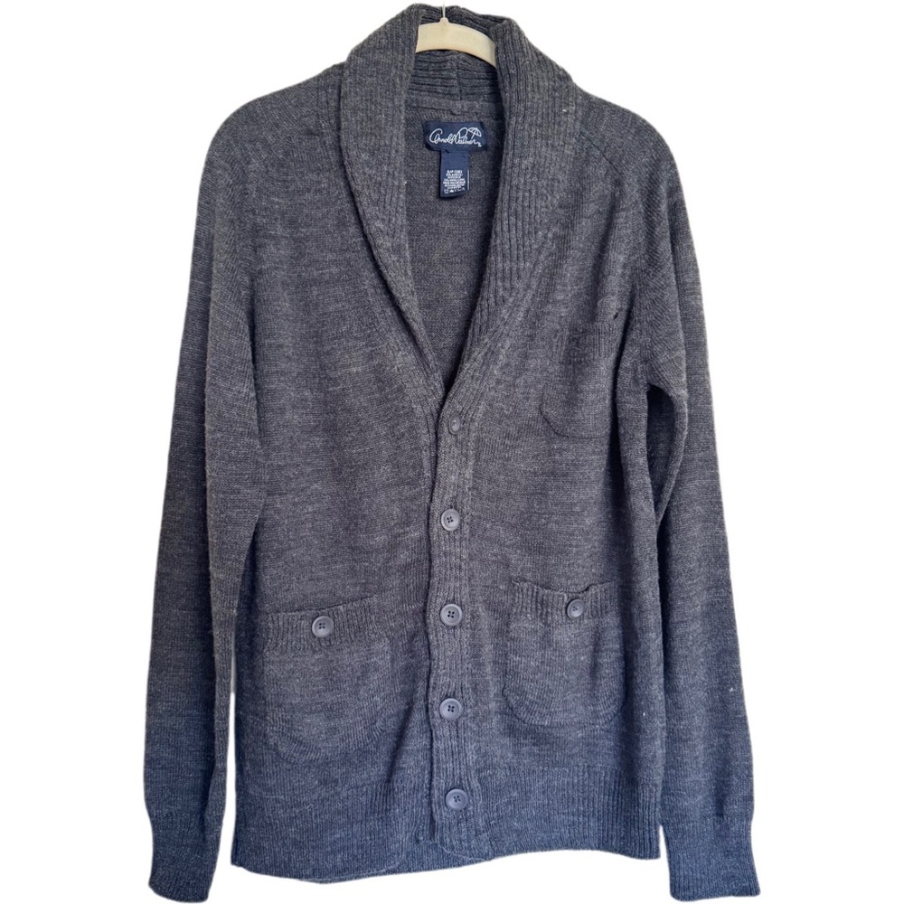Arnold Palmer Mens Knit Wool Blend Shawl Collar Cardigan Sweater Sz S/36 Pockets